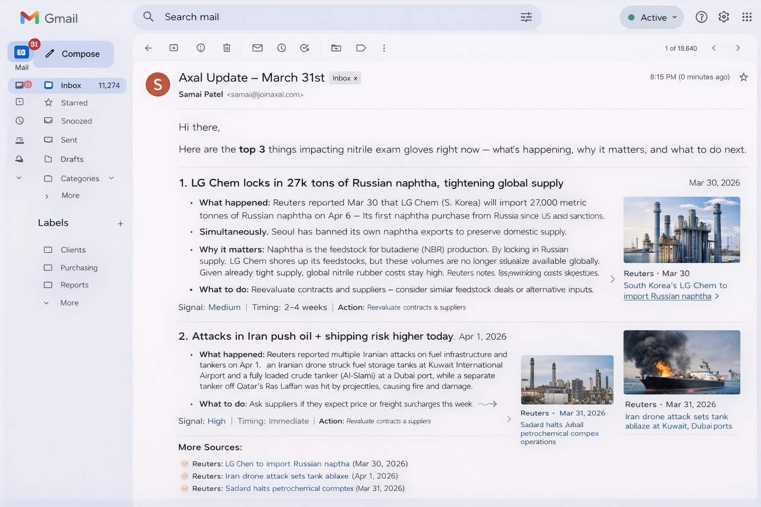 Sample Axal brief in Gmail
